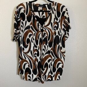 Y2K Paisley Top 2X Crinkle Fairy Bohemian Boho Chic Casual Summer Artsy 2000s